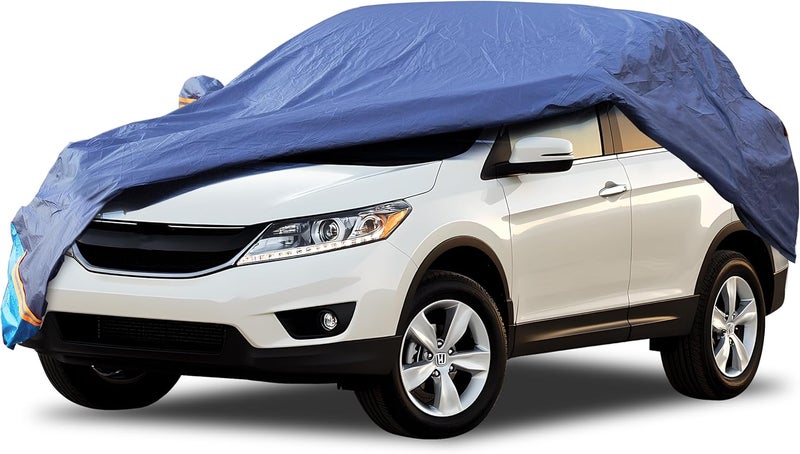 DINGHAO Car Cover Waterproof All Weather, 6 Layers Outdoor Full Exterior Cover Rain Sun UV Snowproof Protection with Zipper Cotton, Mirror Pocket for Honda CR-V - Image 1